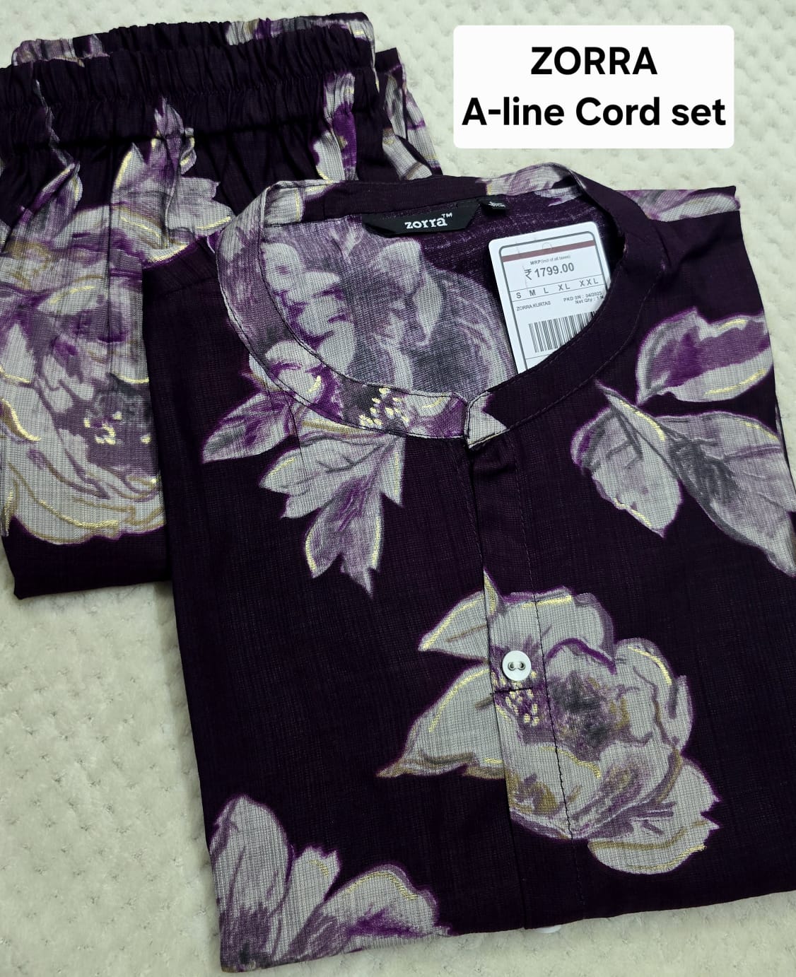 Zorra Vatican Silk A-line Cord Set