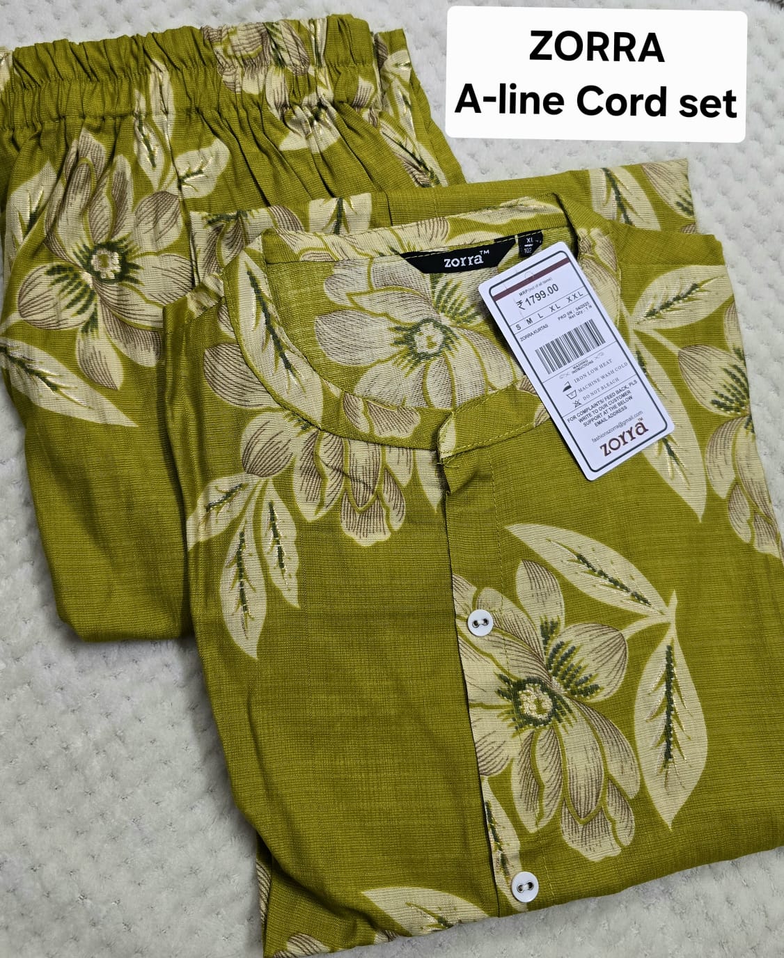 Zorra Vatican Silk A-line Cord Set