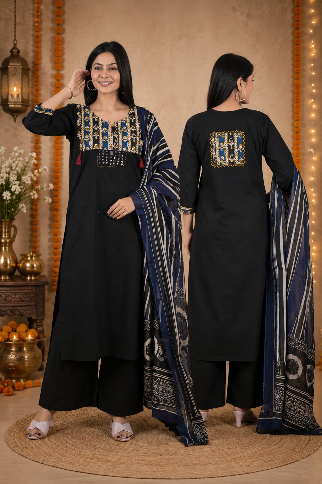 Cotton Applique Handwork 3pc set