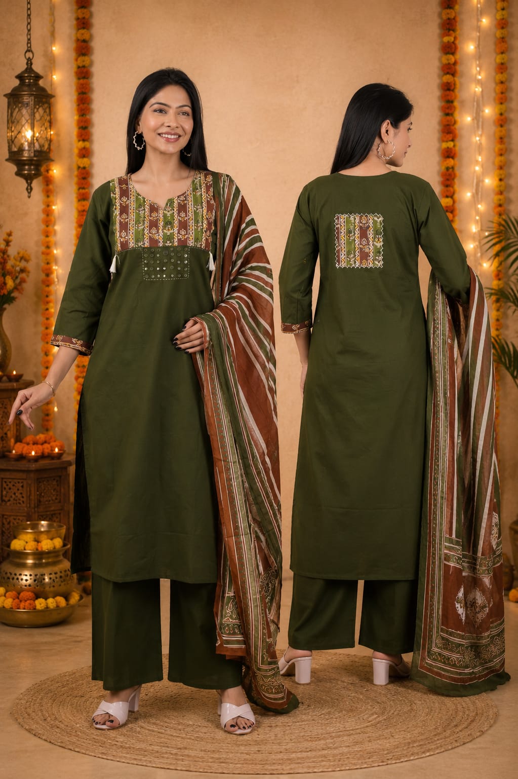 Cotton Applique Handwork 3pc set