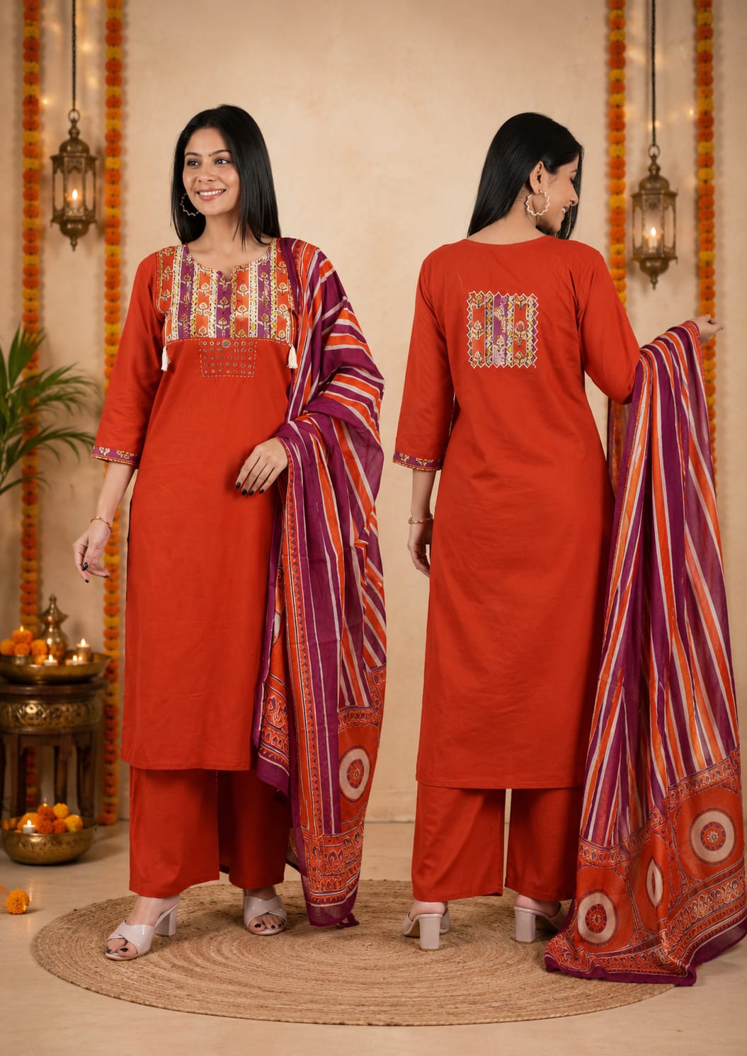 Cotton Applique Handwork 3pc set