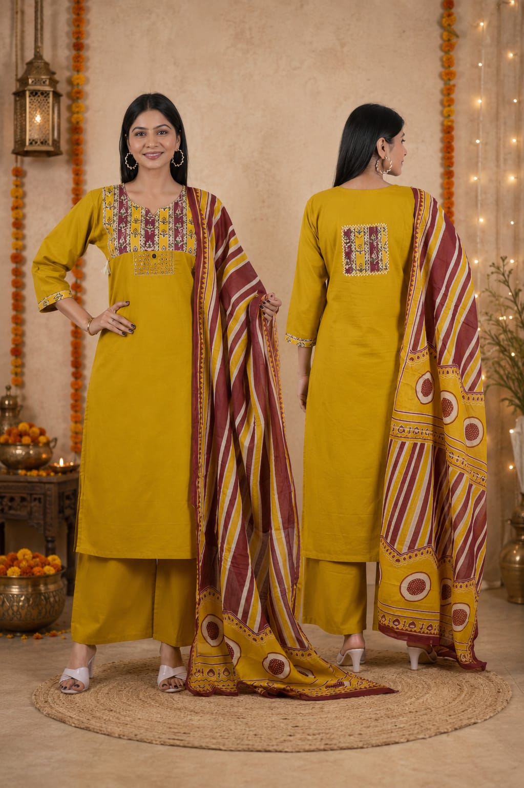Cotton Applique Handwork 3pc set
