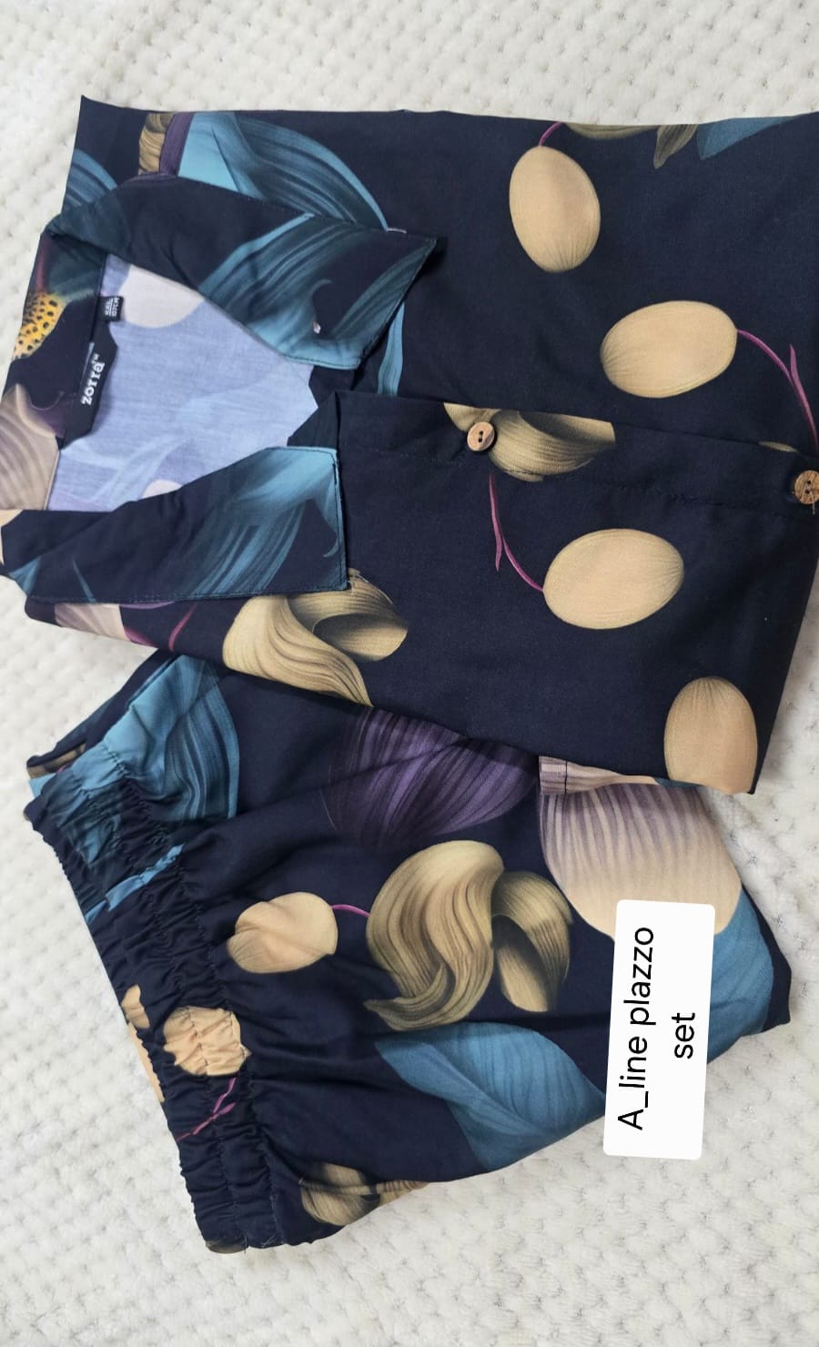 Zorra Rayon Digital Print Aline Top&Plazzo Cord set