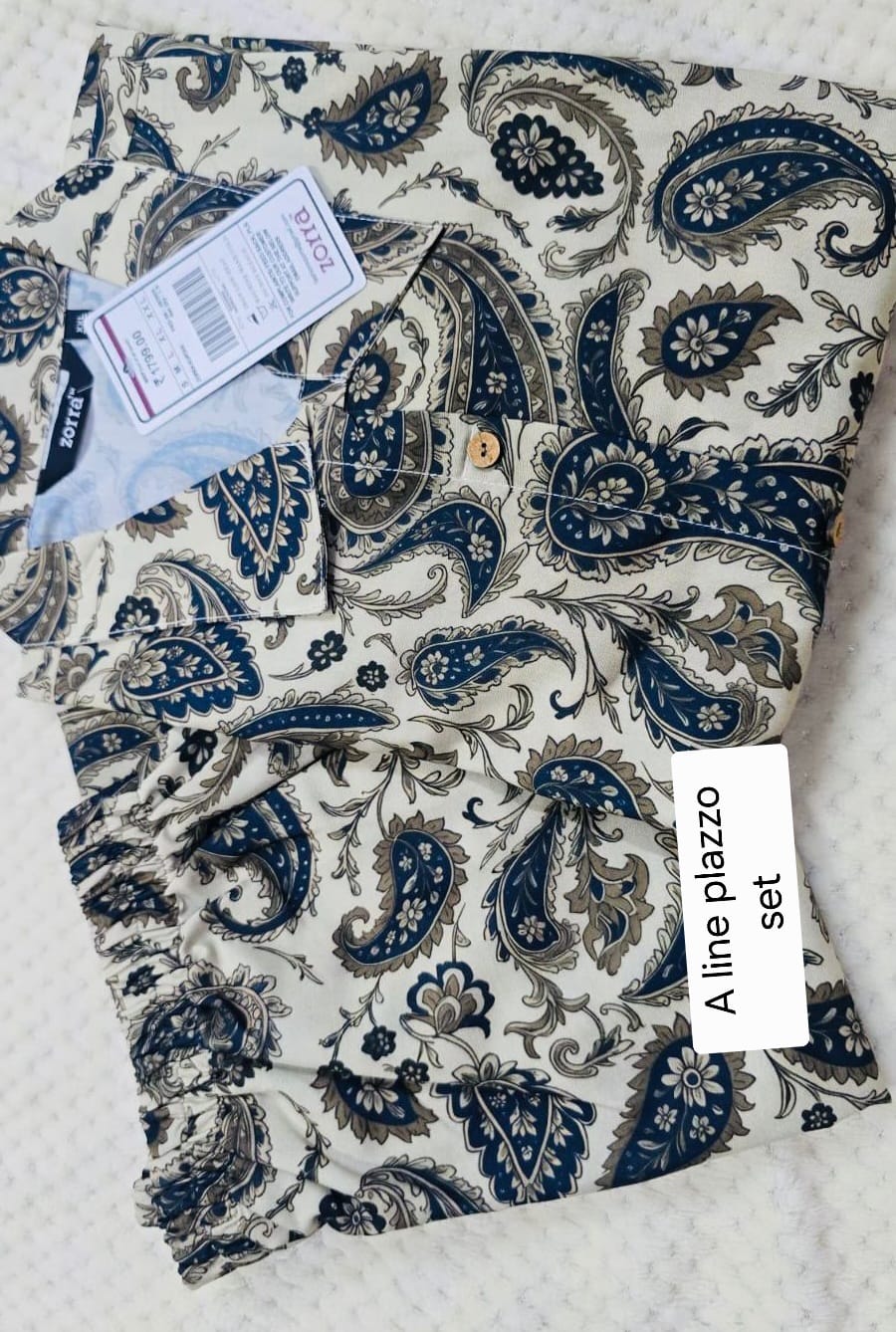 Zorra Rayon Digital Print Aline Top&Plazzo Cord set