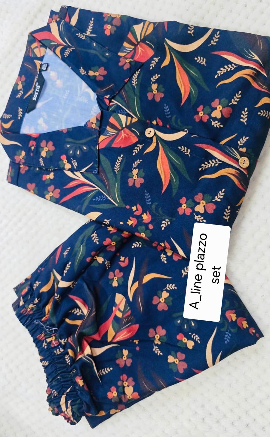 Zorra Rayon Digital Print Aline Top&Plazzo Cord set