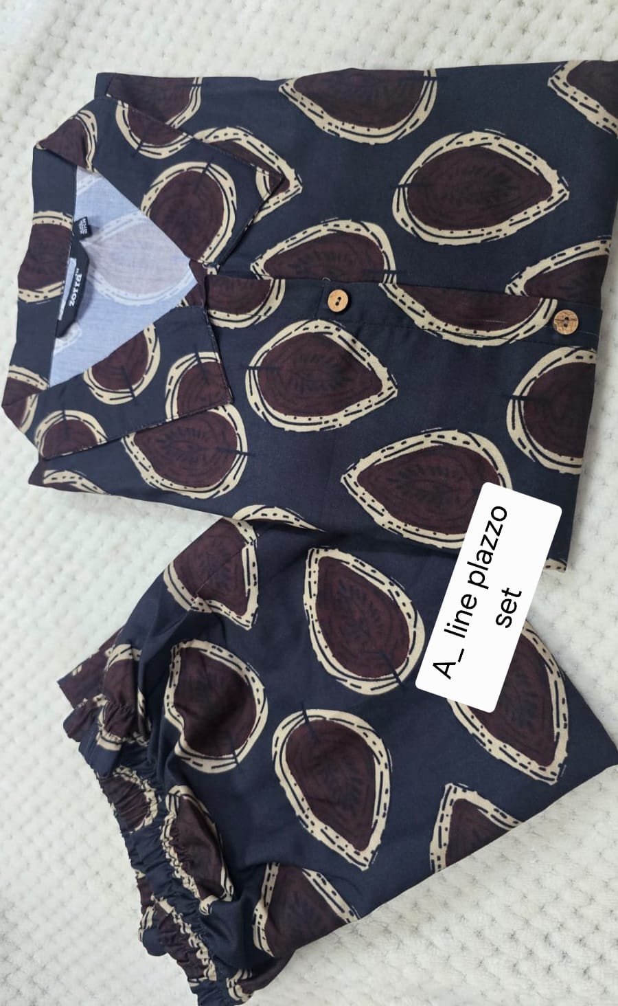 Zorra Rayon Digital Print Aline Top&Plazzo Cord set