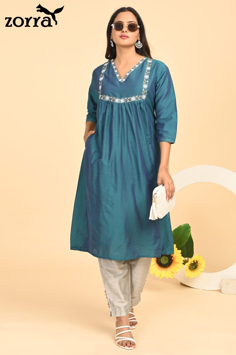 Silk Anarkali Top