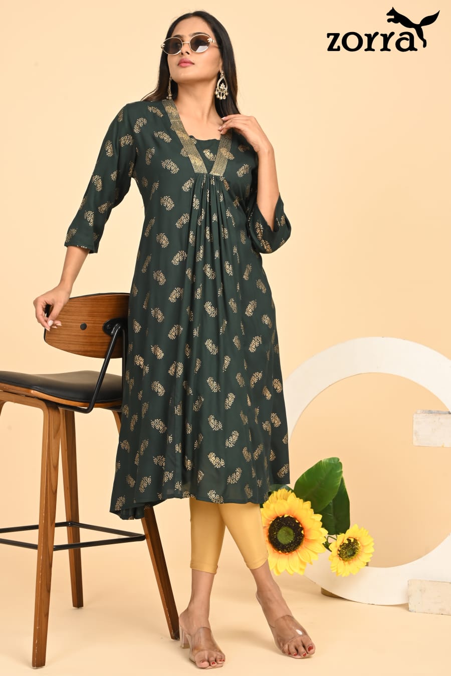 Rayon Hi-neck Anarkali Top