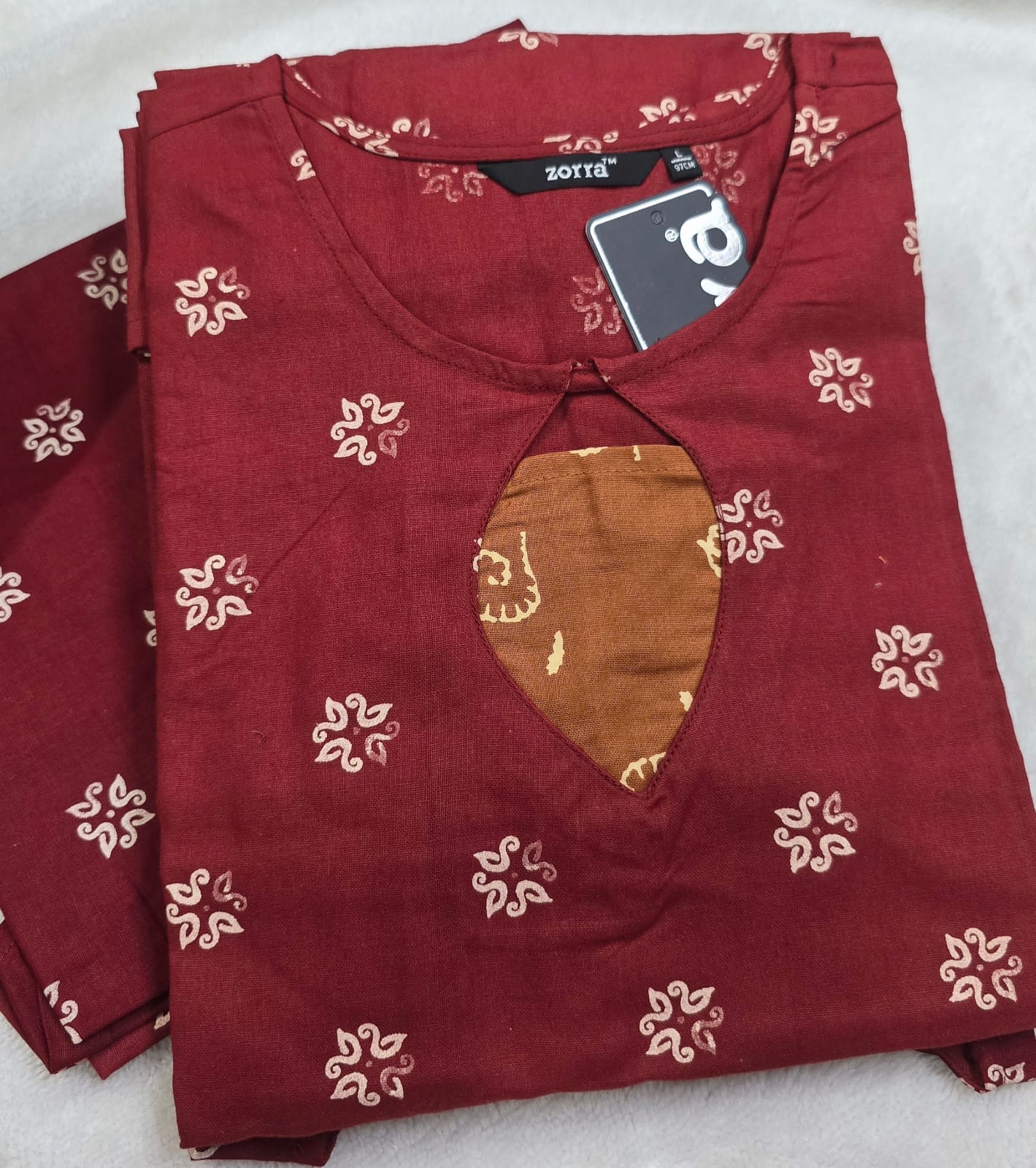 Zorra cotton straight cut kurtis
