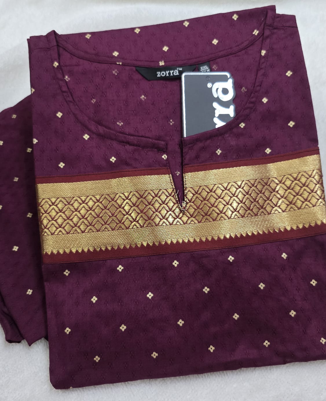 Zorra cotton straight cut kurtis